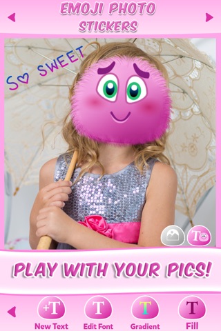 Emoji Stickers Photo: Cute Sticker & Pink Emoticon screenshot 4
