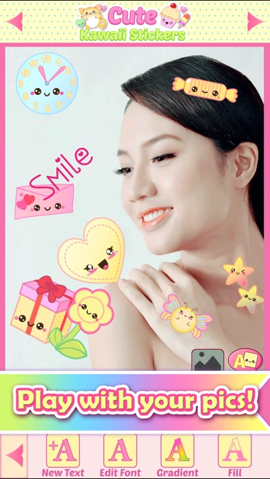 Kawaii Stickers for Photos: Cute Sticker Selfie App 