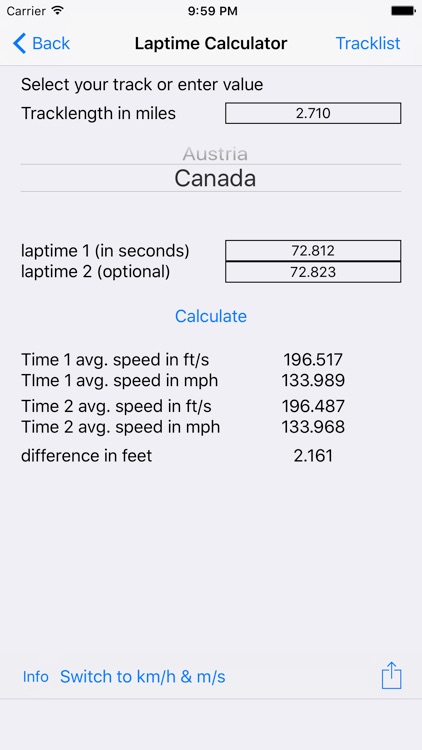 LapTime Calculator