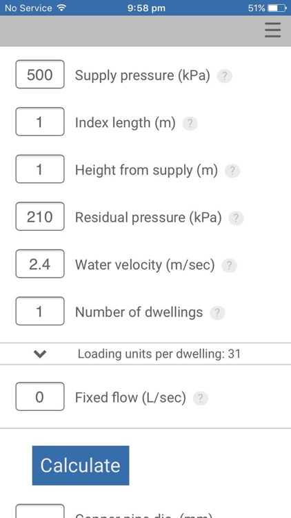 Water Pipe Calculator