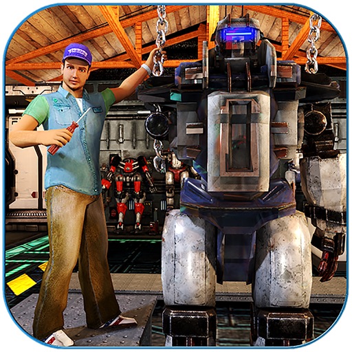 Futuristic Robot Mechanic icon