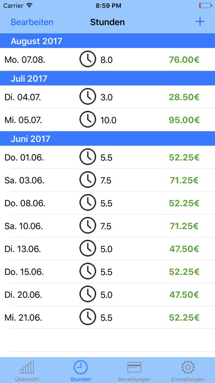 Mini Jobber: Stundenerfassung