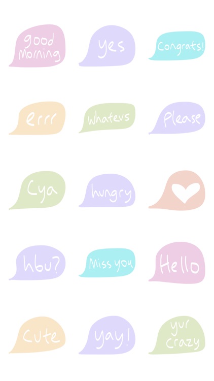 Pastel Text Sticker Emoji Stickers For Imessage By Cameron Ewart