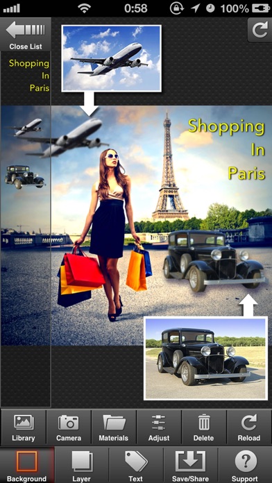 Superimpose Images-PhotoCut : cut out, montage, composite, text, collage, background eraser screenshot 4