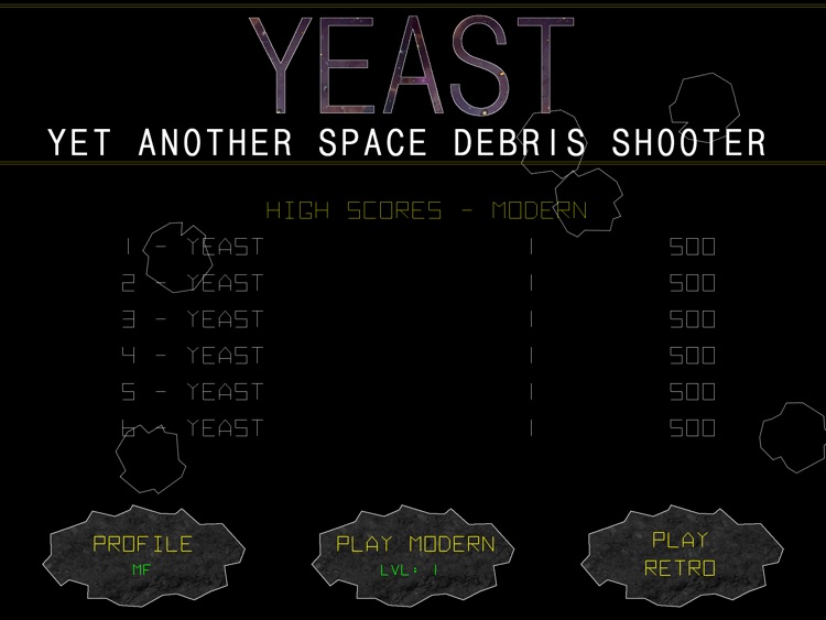 Yeast - Yet another Space Debris Shooter