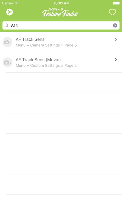 Feature Finder For Sony a9