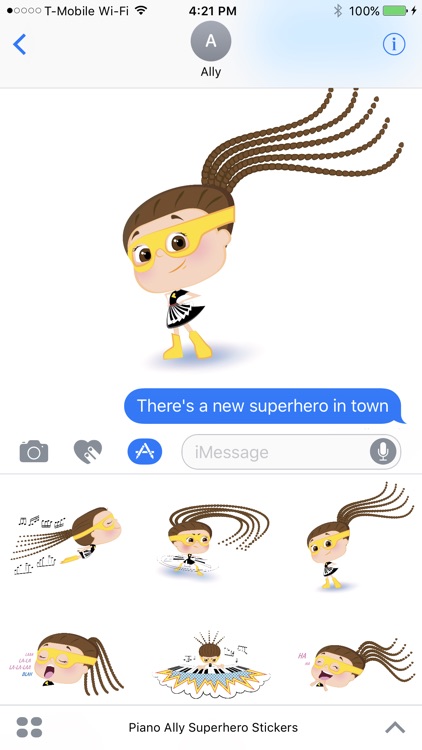 Piano Ally Superhero Stickers
