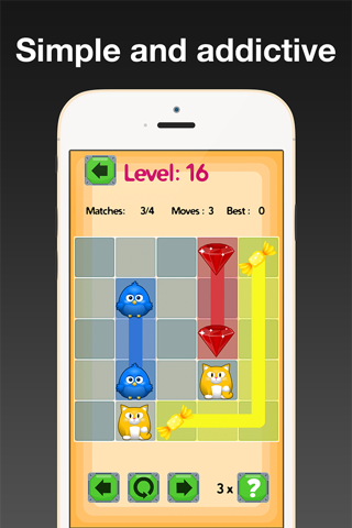 Connect Toons - Swipe & Match Jelly, Birds, Candy, Cat with Flow Effect screenshot 2