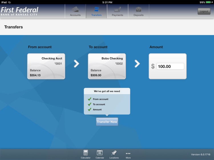 First Federal Mobile Banking for iPad screenshot-3