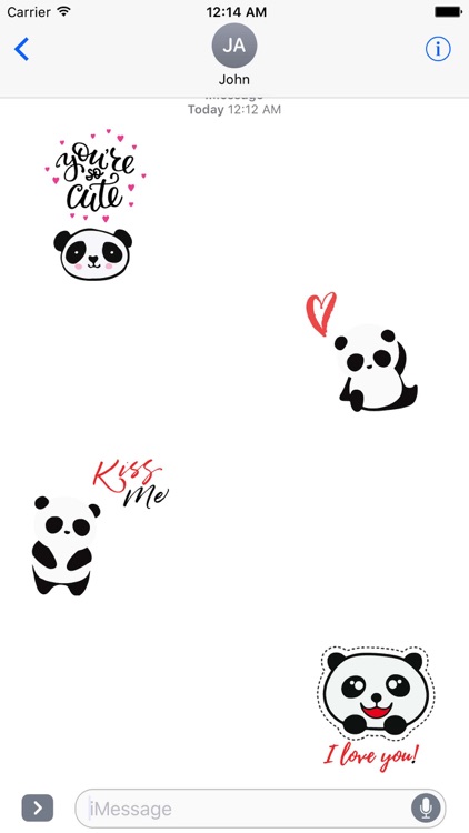 Cute Panda Love Sticker Pack