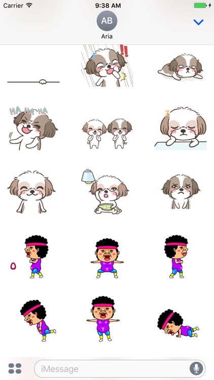 Animated Two Cute Dogs and Dancing Mom Sticker