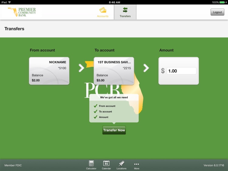 Premier Community Bank of Florida Mobile for iPad screenshot-3