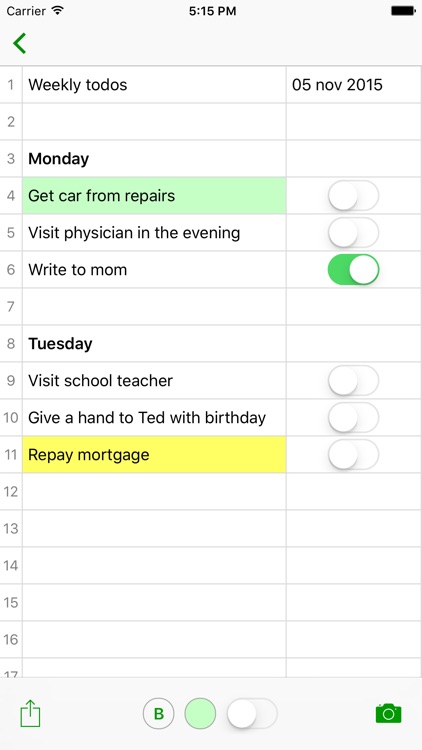 Notes.xls tiny spreadsheet for budgets & expences screenshot-4