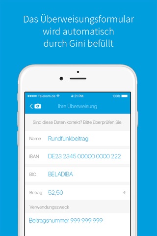 Gini Fotoüberweisung screenshot 2