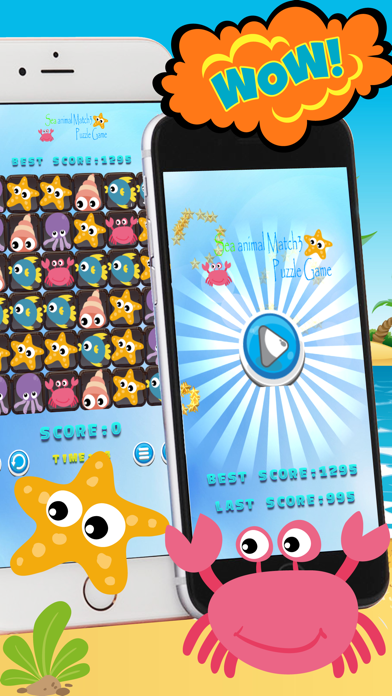 How to cancel & delete Sea animal Match 3 Puzzle Game For Kids from iphone & ipad 1