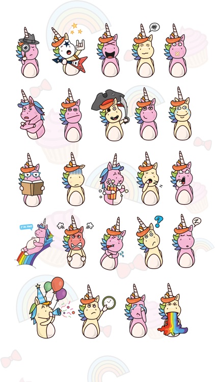 Rainbow Unicorn - 80 HD Keyboard Emojis & Stickers