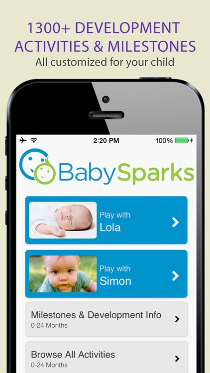 BabySparks - Development Activities and Milestones