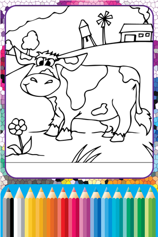 Coloring Cute Animal Farm fun doodling book screenshot 2