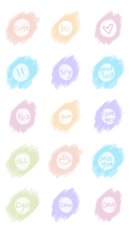 Watercolor sticker, text pic stickers for iMessage