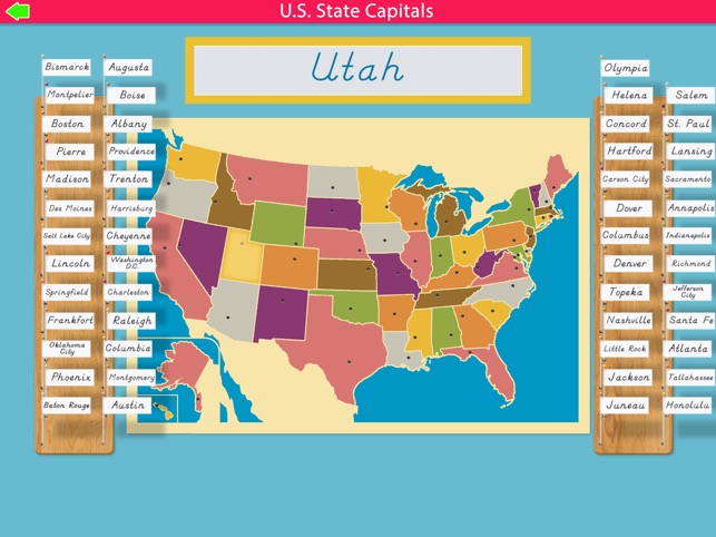 U.S. State Capitals -Montessori Geography for Kids(圖1)-速報App