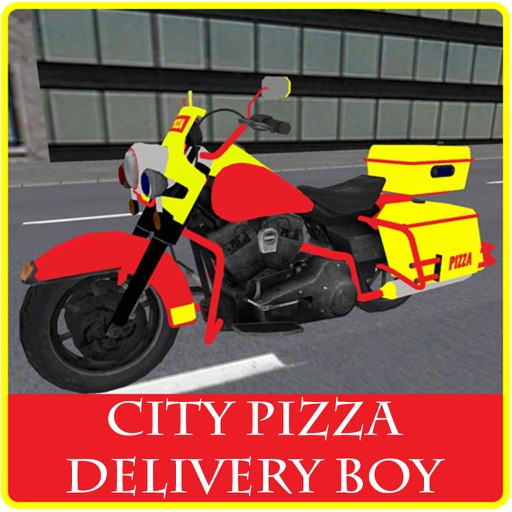 City Pizza Delivery Boy Icon