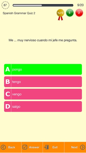 Spanish Grammar Quizzes(圖4)-速報App