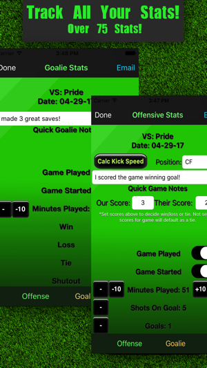 Soccer Stats Tracker Touch