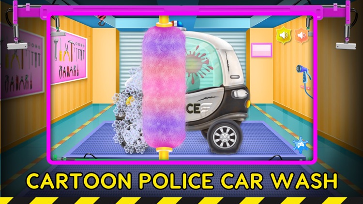 Cartoon Police Car Wash