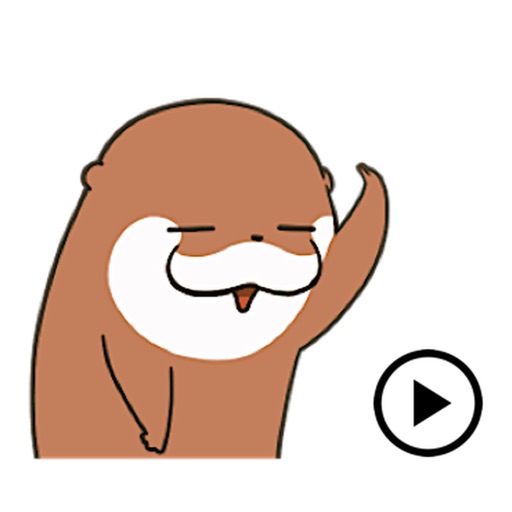 Animated Lovely Otter Sticker Icon