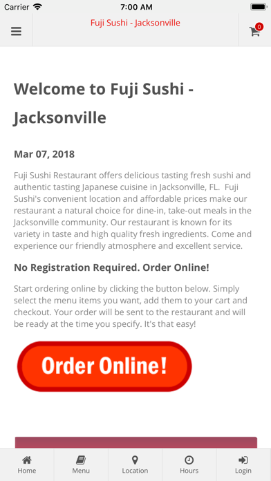 How to cancel & delete Fuji Sushi Jacksonville from iphone & ipad 1