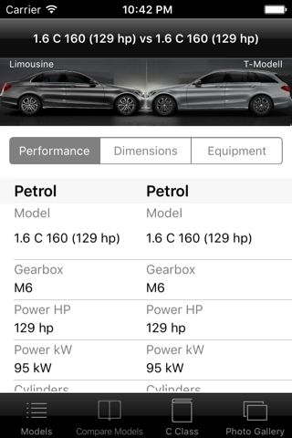 CarSpecs MBZ C-Class 2014 screenshot 3