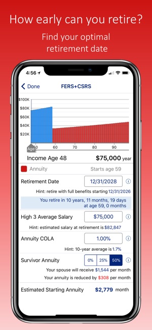 FERS+CSRS Retirement Estimator(圖2)-速報App