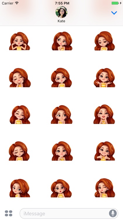 Delightful Girl Animated Emoji Stickers