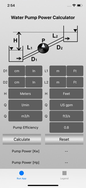 Water Pump Power Calculator