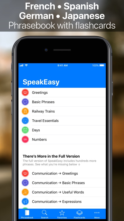 SpeakEasy Phrases & Flashcards screenshot-0