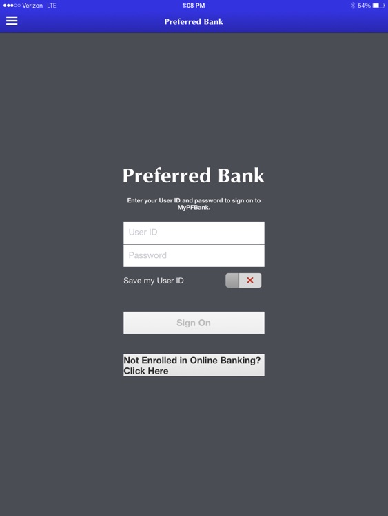 Preferred Bank for iPad