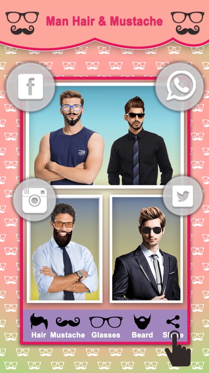 Men Hair Style Mustache Photo Editor screenshot-4