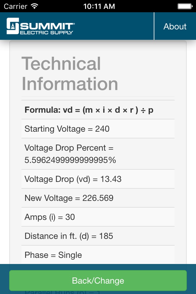 Voltage Drop Calculator Summit screenshot 4