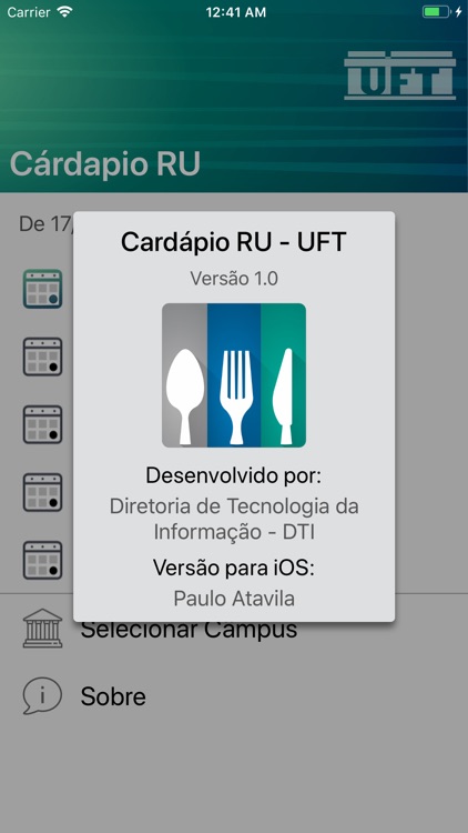 Cardápio RU - UFT screenshot-3