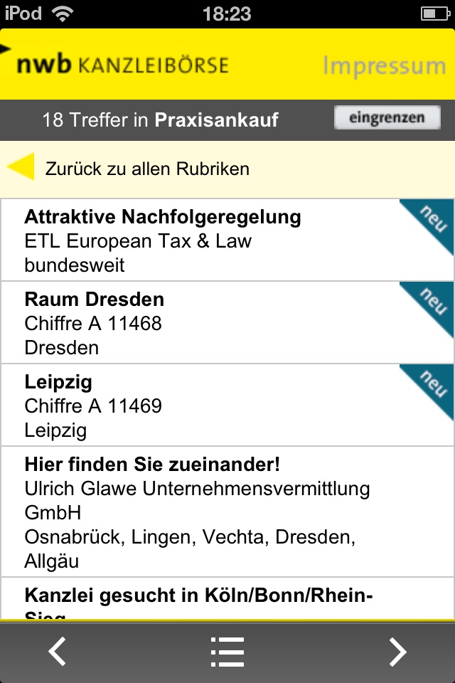 NWB Kanzleibörse App screenshot 2