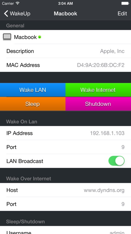 WakeUp - The Wake on LAN tool