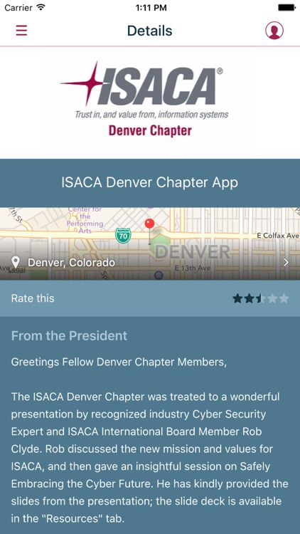 ISACA Denver Chapter App