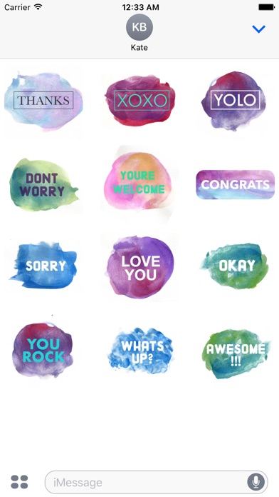 Watercolor Words Stickers screenshot 2