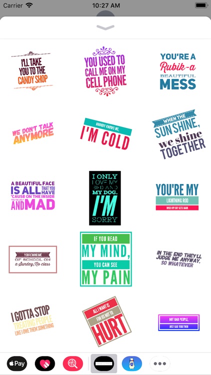 Song Lyrics and Quote Stickers