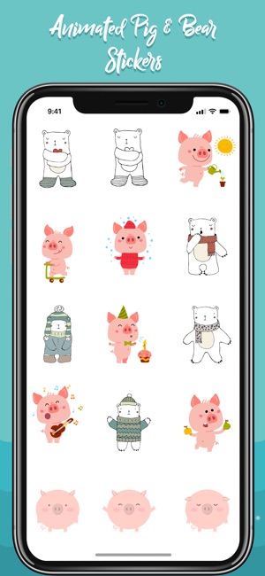 Animated Pig & Bear Stickers(圖3)-速報App