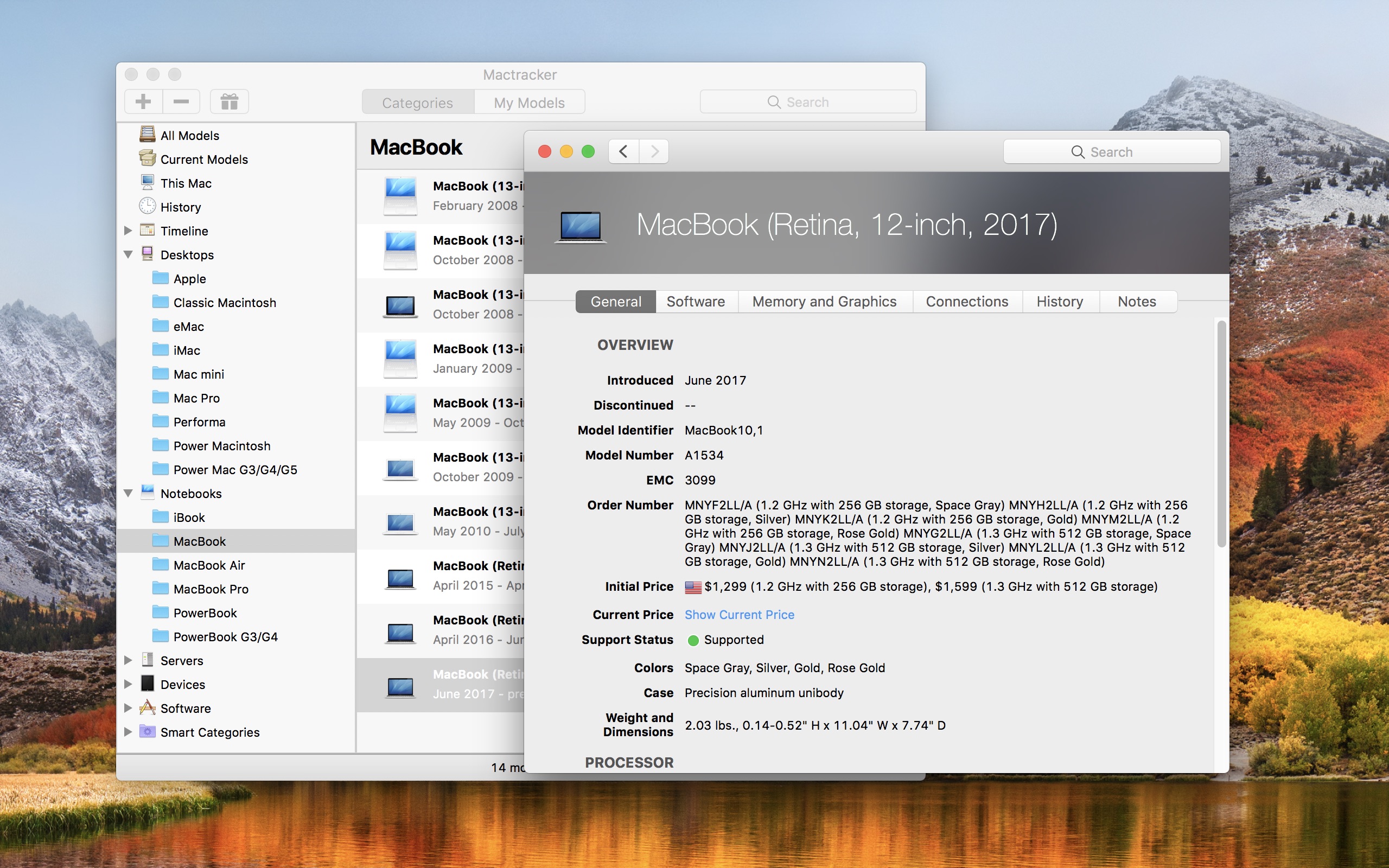 Screenshot do app Mactracker