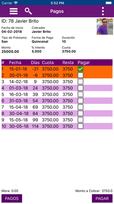 Púrpura Datos screenshot 4