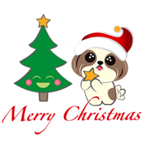 Merry Christmas Shih Tzu Dog icon