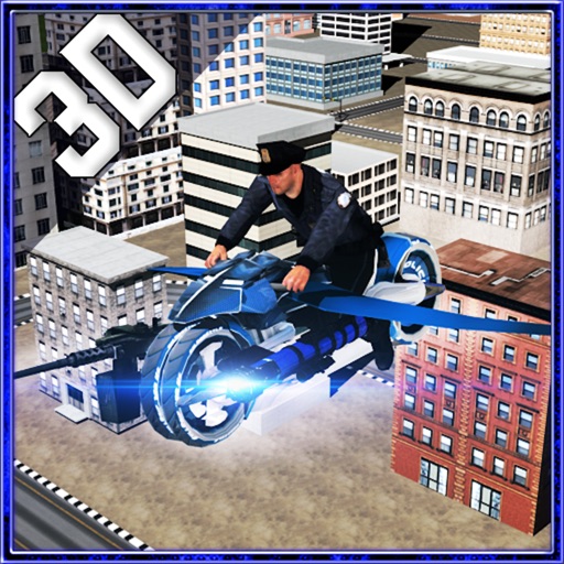 Futuristic Flying Police Bike icon