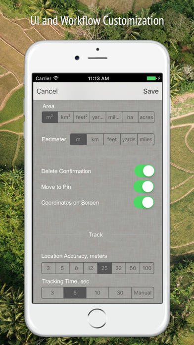 Planimeter - Field Area Measure on Map and by GPS Tracking Screenshot 9